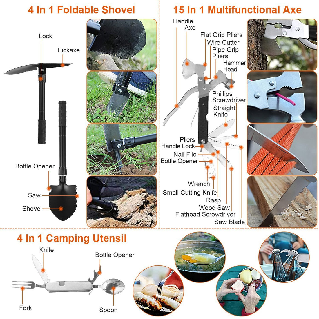 125Pcs Survival Kit with Tactical Emergency Gear for Outdoor Adventures