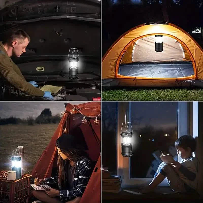 Two-Piece Super Bright LED Camping Lantern Emergency Portable Collapsible Flashlight