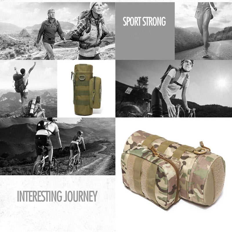 Military Tactical Water Bottle Pouch with Multifunction Camping Hiking Storage
