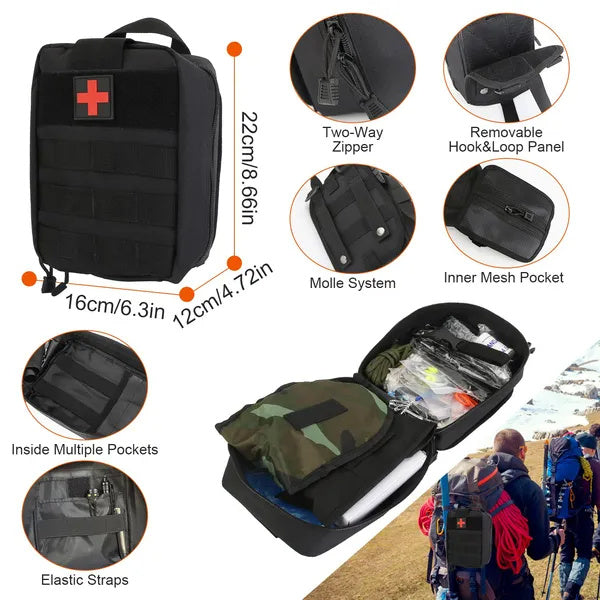 121Pcs Survival Kit with Tactical Emergency Gear for Outdoor Adventures
