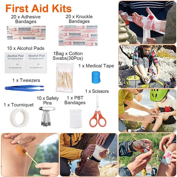121Pcs Survival Kit with Tactical Emergency Gear for Outdoor Adventures