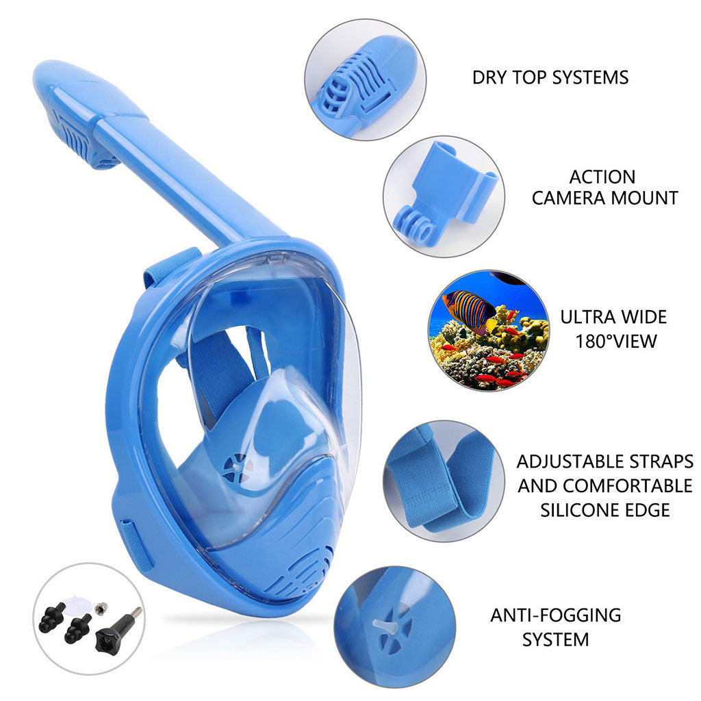 Kids Full Face Snorkeling Mask with Panoramic Anti-Fog Diving View