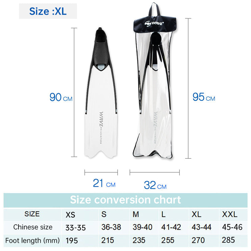 Professional Freediving Long Fins for Spearfishing Snorkeling with Anti-Skid Design