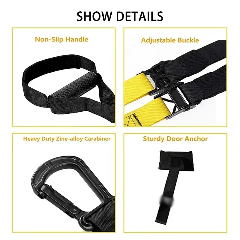 Adjustable Suspension Training Belt for Fitness Yoga and Strength Workouts