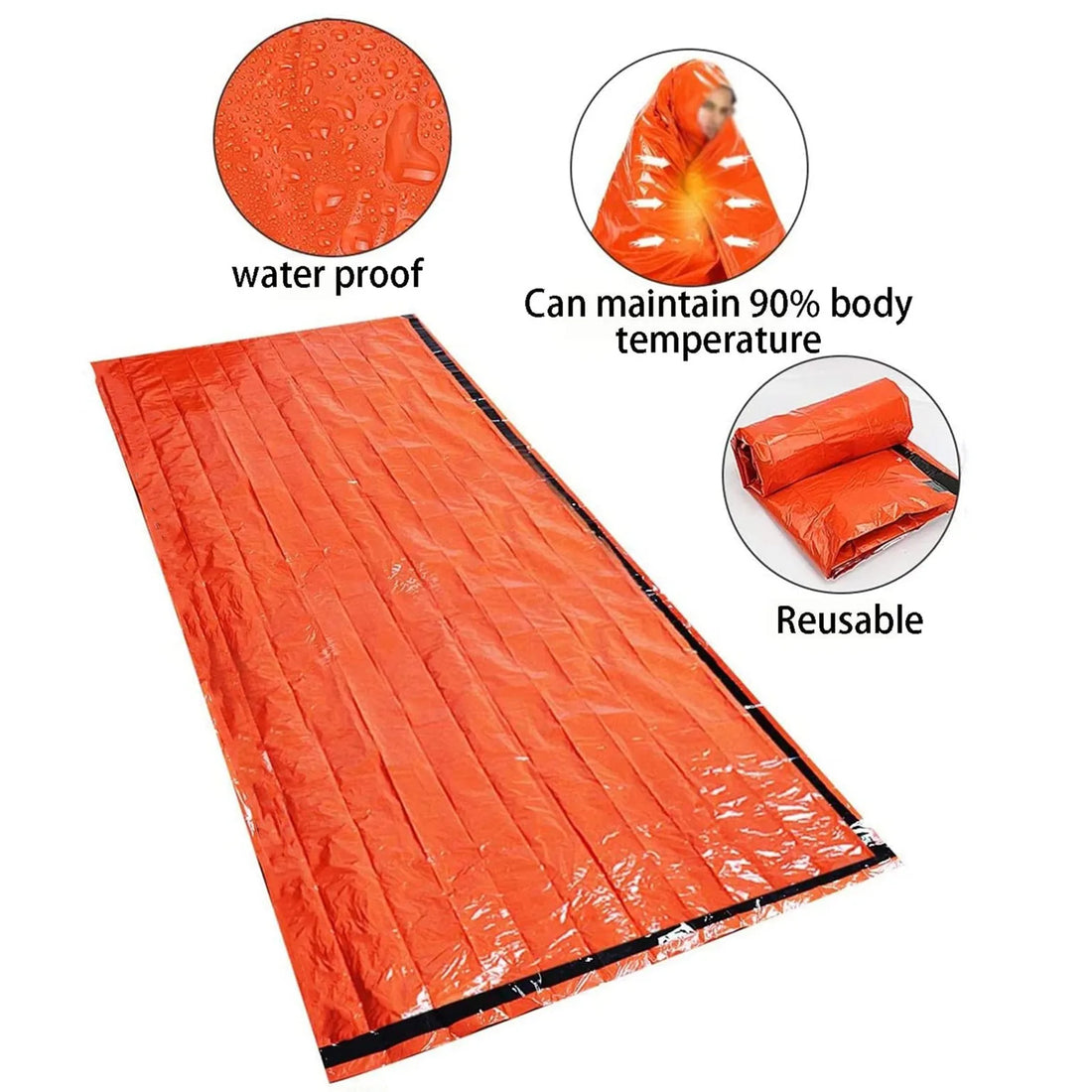 Portable Waterproof Emergency Survival Sleeping Bag with Thermal Rescue Protection