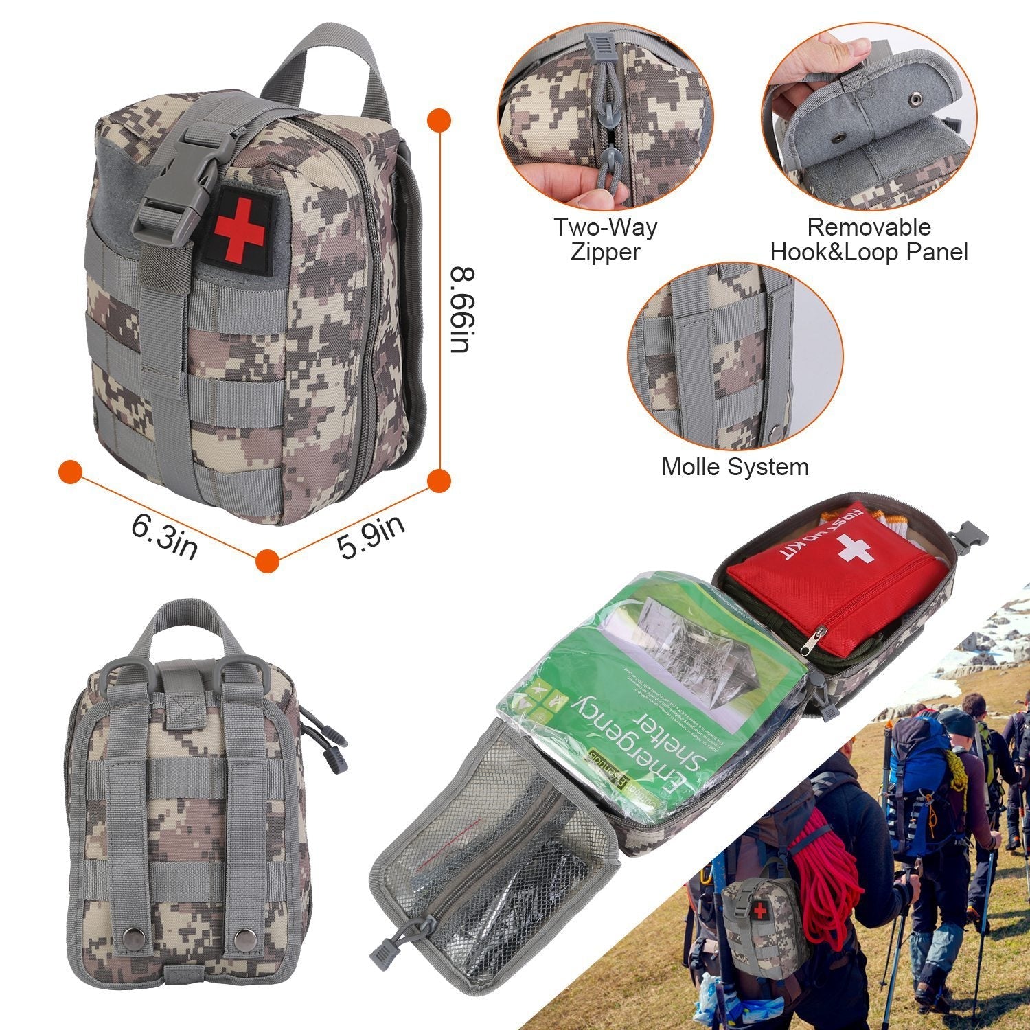 125Pcs Survival Kit with Tactical Emergency Gear for Outdoor Adventures
