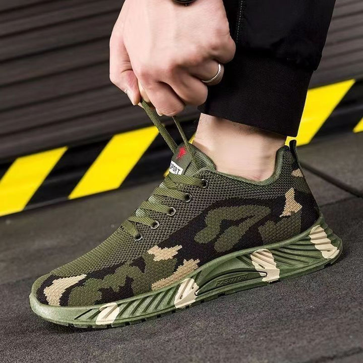 Men’s Winter Velvet Lightweight Camouflage Running Shoes with Non-Slip Sole
