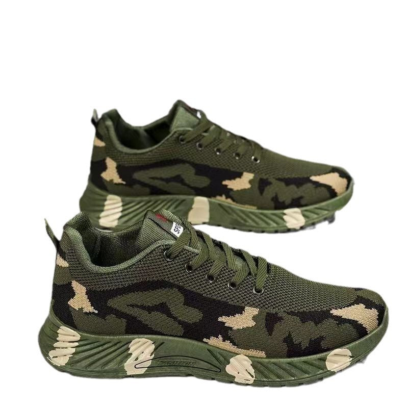 Men’s Winter Velvet Lightweight Camouflage Running Shoes with Non-Slip Sole