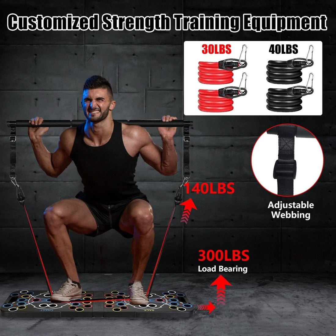 Multifunctional Push Up Board with Fitness Accessories for Strength Training