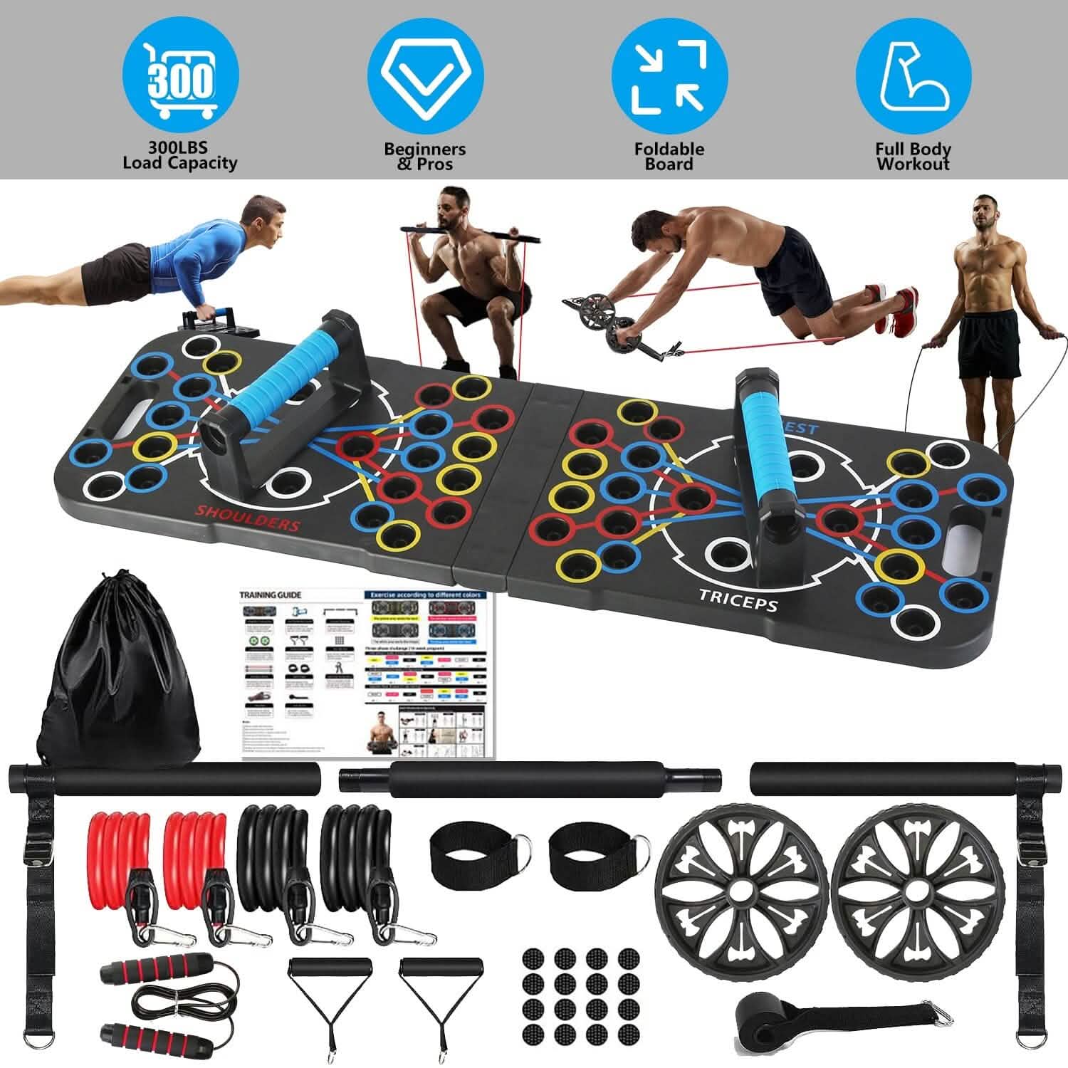 Multifunctional Push Up Board with Fitness Accessories for Strength Training