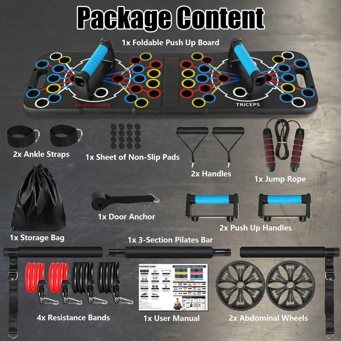 Multifunctional Push Up Board with Fitness Accessories for Strength Training