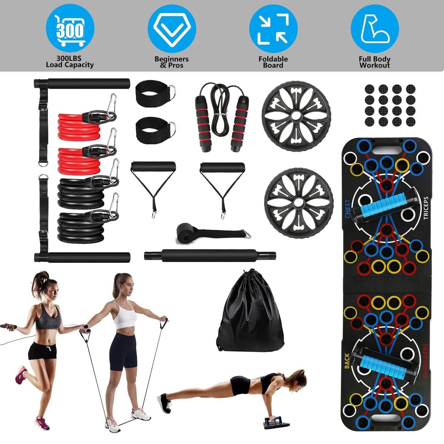 Multifunctional Push Up Board with Fitness Accessories for Strength Training