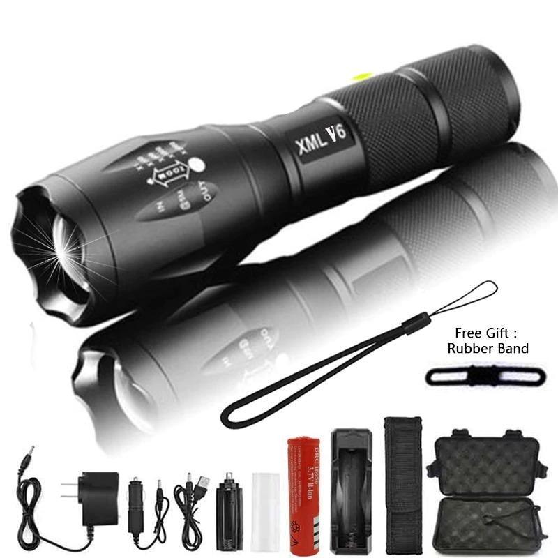 Waterproof Rechargeable LED Flashlight with Zoomable Modes for Outdoor Camping