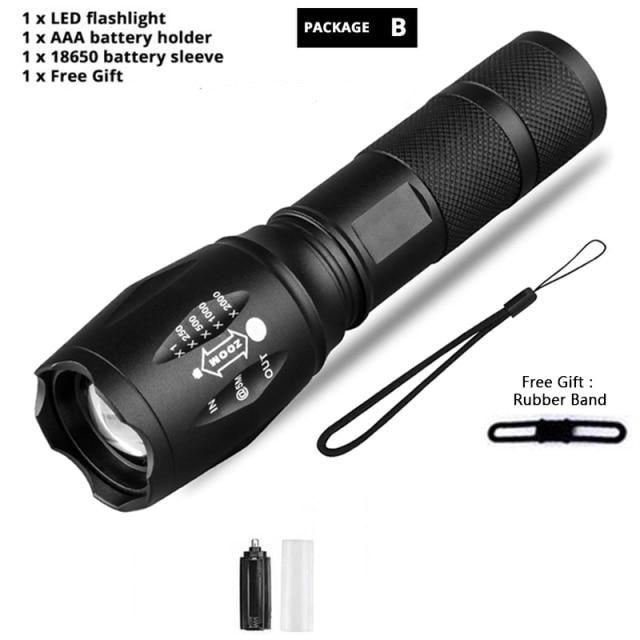 Waterproof Rechargeable LED Flashlight with Zoomable Modes for Outdoor Camping