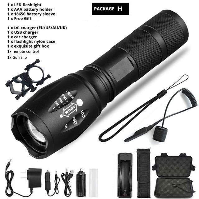 Waterproof Rechargeable LED Flashlight with Zoomable Modes for Outdoor Camping