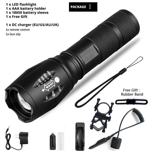 Waterproof Rechargeable LED Flashlight with Zoomable Modes for Outdoor Camping
