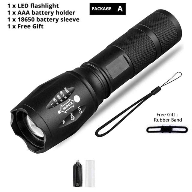 Waterproof Rechargeable LED Flashlight with Zoomable Modes for Outdoor Camping