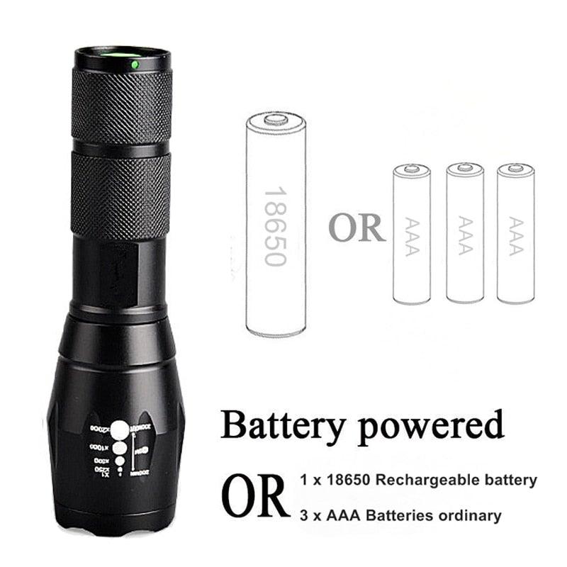 Waterproof Rechargeable LED Flashlight with Zoomable Modes for Outdoor Camping