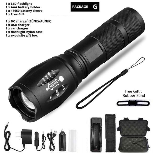 Waterproof Rechargeable LED Flashlight with Zoomable Modes for Outdoor Camping